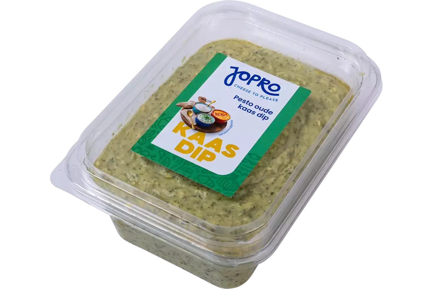 Groene pesto - oude kaasdip bak 1kg kist 8 stuks